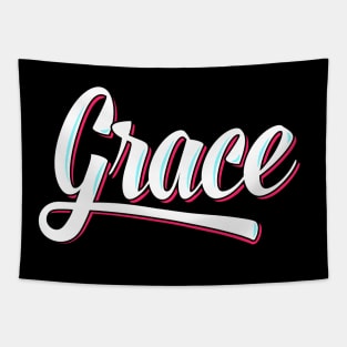 Christian Grace Typographic Design Tapestry