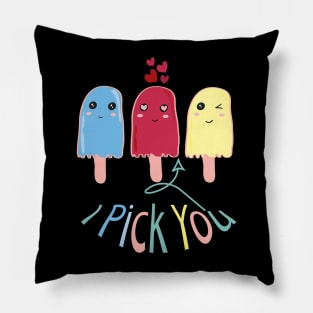 Raspberry sorbet I Pick You Raspberry Sorbet Cute Design Pillow