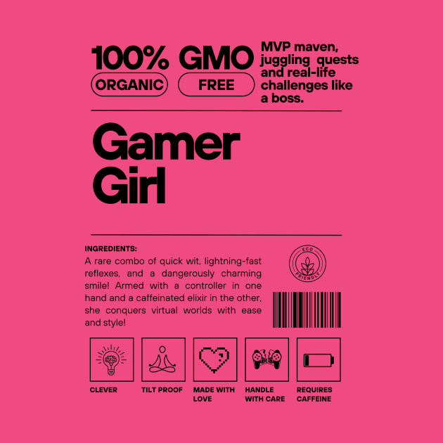 Gamer Girl Black Letters by Pink Syrup Workshop