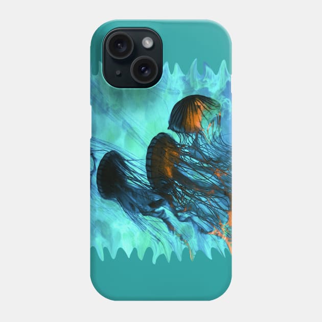 Jellyfish of the Under Sea Volcano Phone Case by distortionart