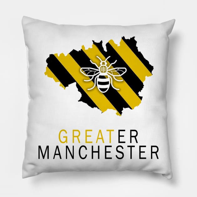 Greater Manchester Pillow by RobinBegins