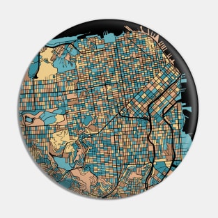 San Francisco Map Pattern in Mid Century Pastel Pin