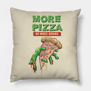 More pizza no more brains pixel Pillow