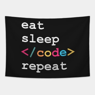 Eat Sleep Code Repeat Tapestry