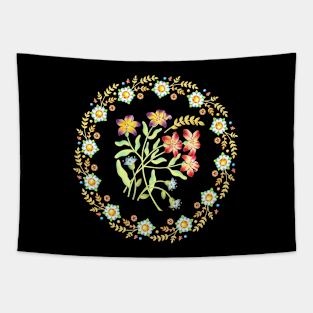 Victorian Granny Chic Flower Crown Tapestry