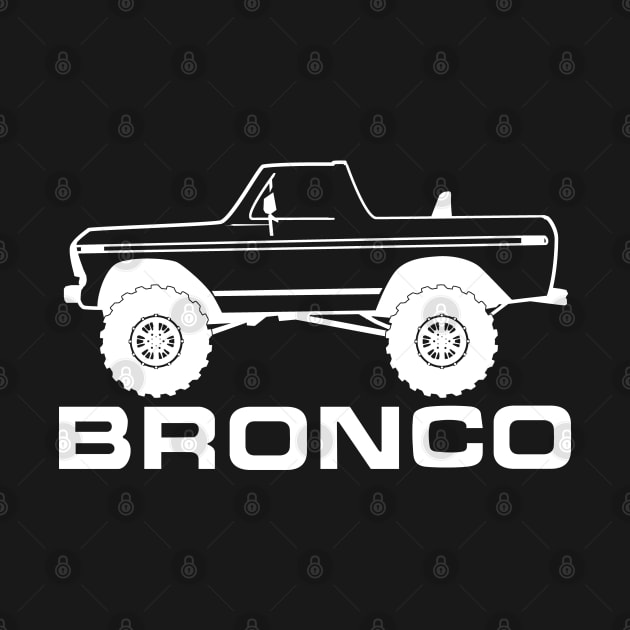 1978-1979 Bronco Side Topless White Print by The OBS Apparel