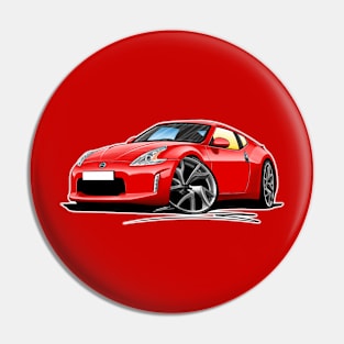 Nissan 370z Red Caricature Car Art Pin