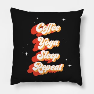 Coffee Yoga Sleep Repeat Pillow