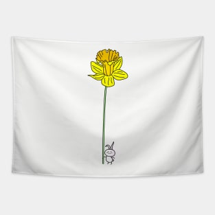 Cute rabbit and daffodil Tapestry