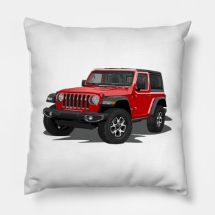 The Red Jeep Rubicon Pillow