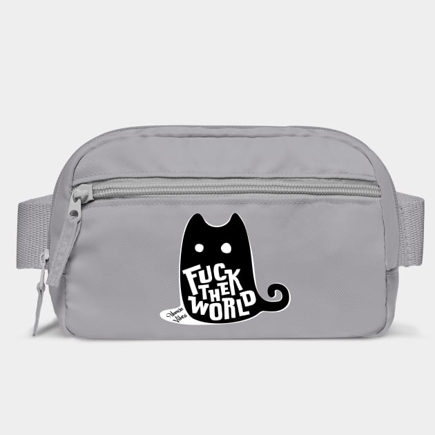 Cute Black Cat Graphic: "Fuck The World" Rebellious Attitude by Jiyoun's Store 1