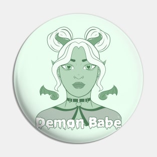 Demon Babe: Pastel Green Demon Girl Pin