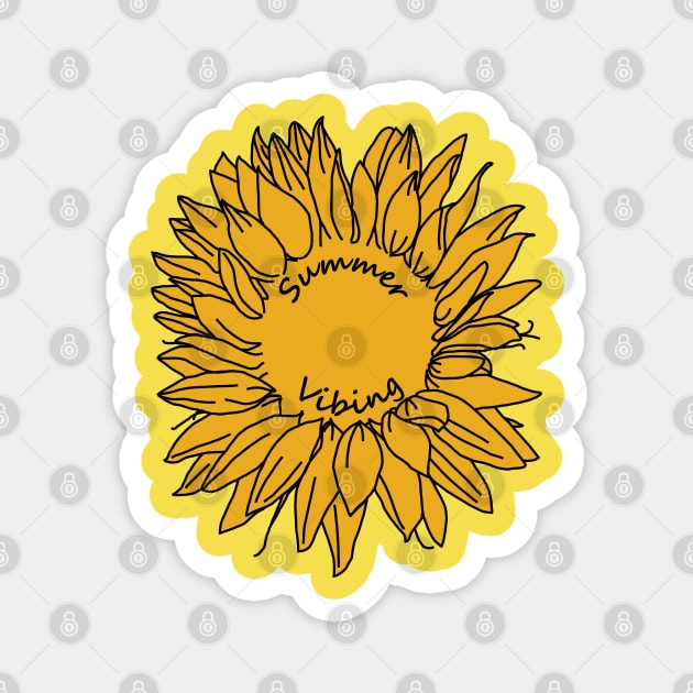 Summer Vibing Sunflower Magnet by ellenhenryart