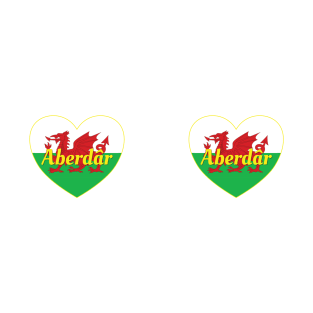 Aberdâr Cymru UK Baner Cymru Heart T-Shirt