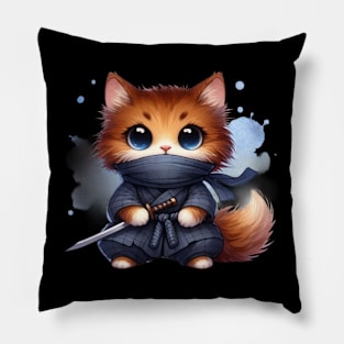 Sweet Kitty Assassin Ninja Cat Pillow