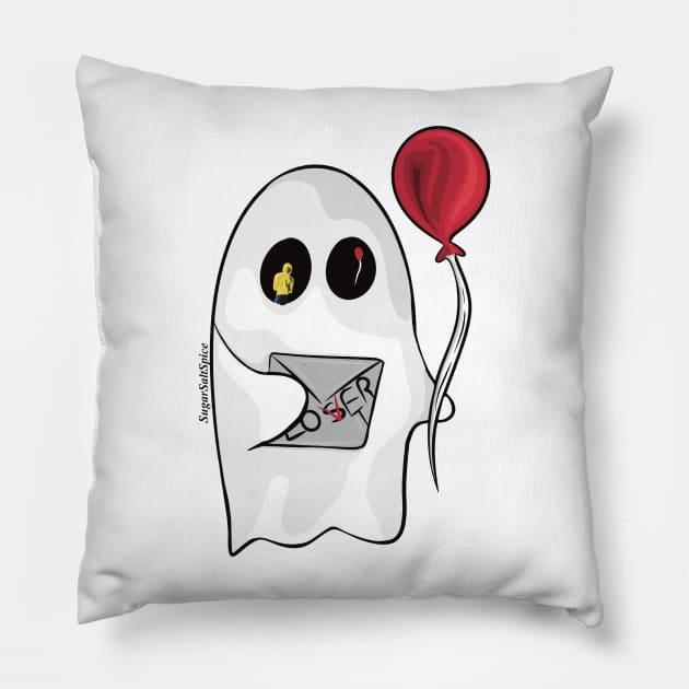 IT ghost Pillow by SugarSaltSpice