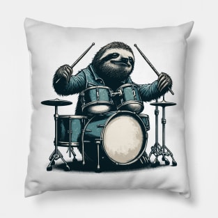 Drum set sloth drummer Pillow