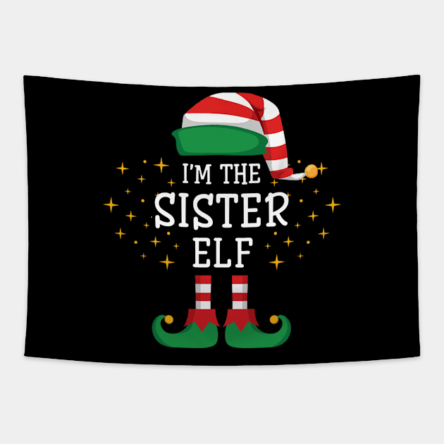 I'm The Sister Elf Matching Family Christmas Pajama Tapestry by Damsin