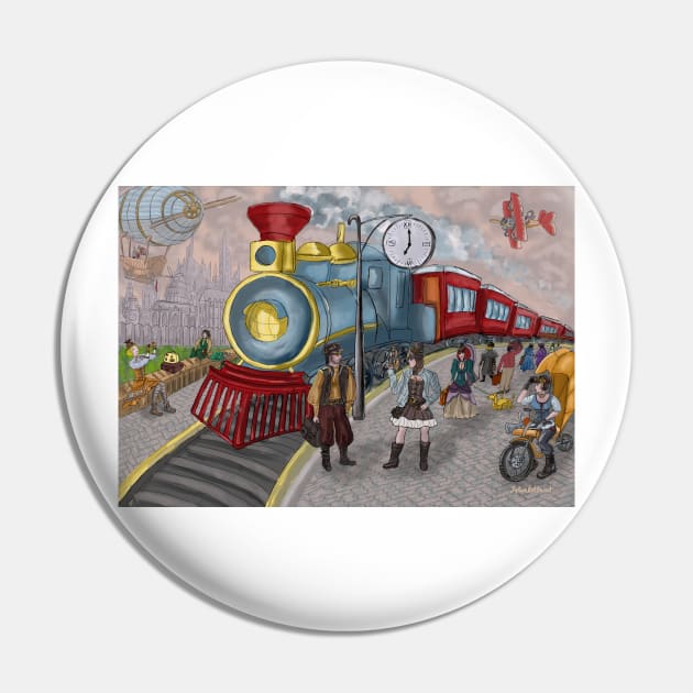 Steampunk scene Pin by JuliaArtPaint