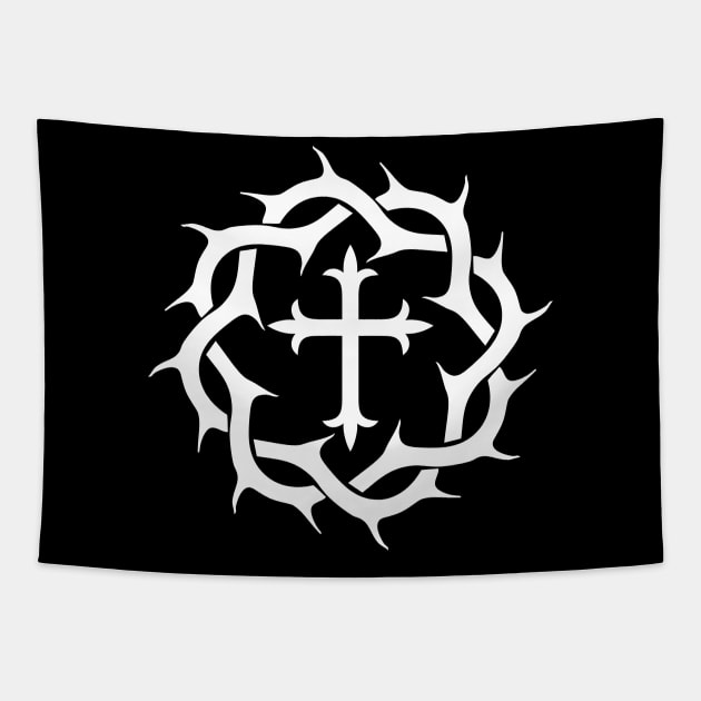 Cross and Crown Alternate Christian Heraldry Logo Tapestry by CrossAndCrown