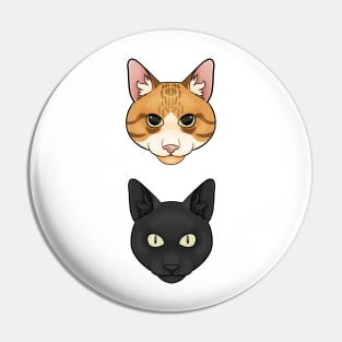 Orange and Black Cat Pin