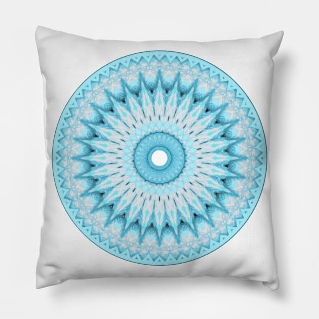 Soft Turquoise Mandala Pillow by micklyn