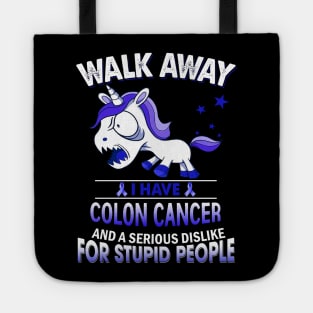 funny colon cancer grumpy unicorn warrior Tote