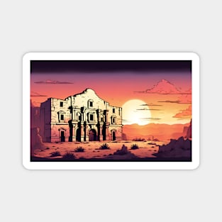 Texas Alamo at sunset Magnet