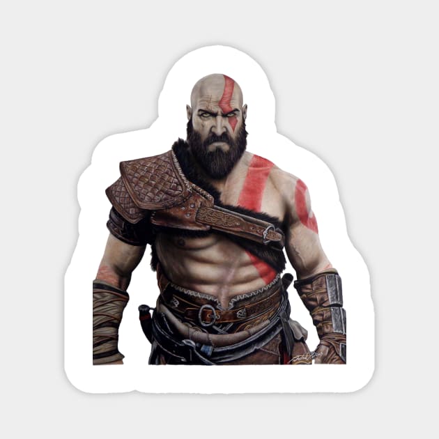 Kratos Magnet by David Dias Art 