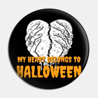 My Heart Belongs To Halloween Pin