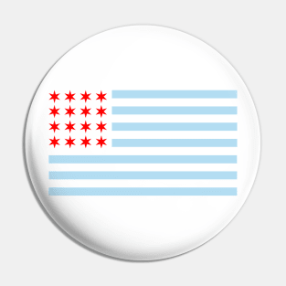 Chicago American Flag with Stars & Stripes Pin