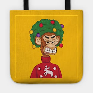 Christmas funny ugly sweat shirt with a nft crypto monkey Tote