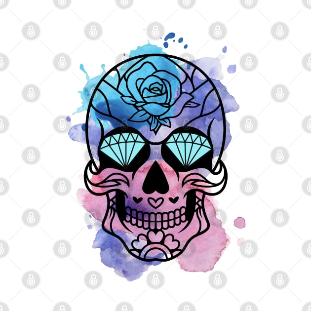 Aquarela Skull by Seven Thrones