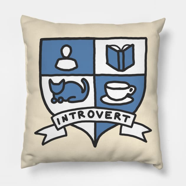 Introvert tea book reading cats awkward tumblr geek print Pillow by bigkidult