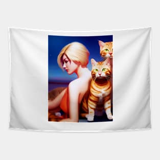 Feline Body Guards Tapestry