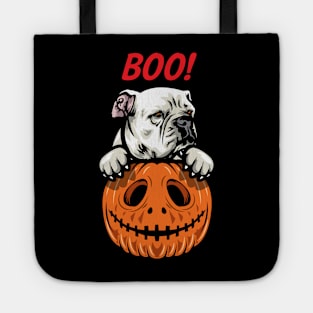 Halloween Pumpkin American Bulldog Tote