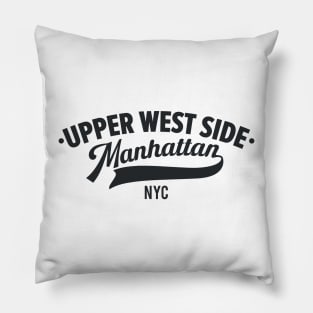 Upper West Side Manhattan Minimal Typo Art - NYC Urban Vibes Pillow