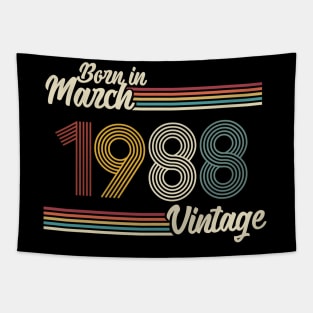 Vintage Born in March 1988 Tapestry