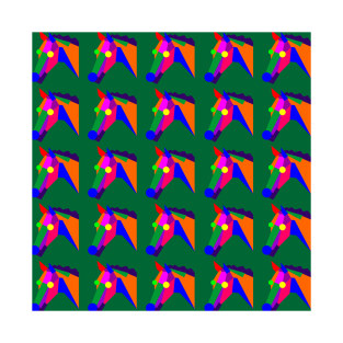 Horse Pattern WPAP Style Green Background T-Shirt