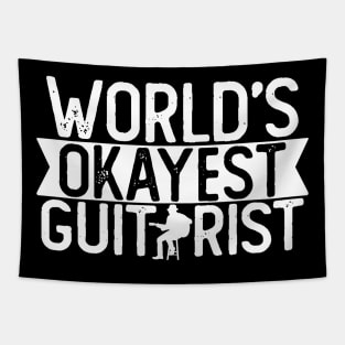 World's Okayest Guitarist T shirt Guitarist Gift Tapestry