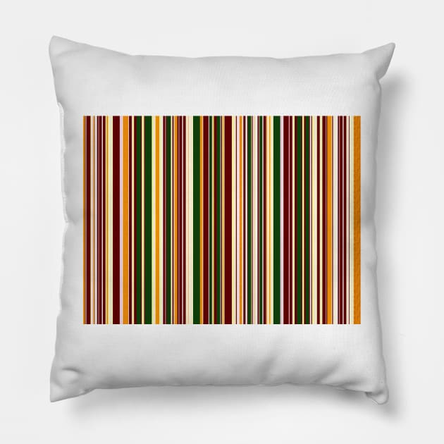 Green and orange Pinstripe Pillow by bywhacky