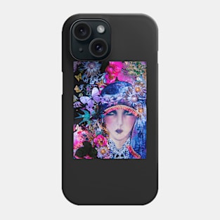 BRIGHT FLORAL ART DECO FLAPPER ORIGINAL COLLAGE POSTER 2 Phone Case