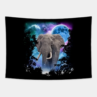 Elephant MidNight Forest 3 Tapestry