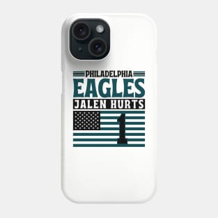 Philadelphia Eagles Jalen Hurts 1 American Flag Football Phone Case