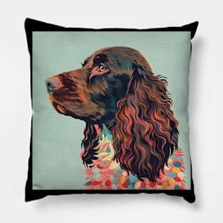 Irish Water Spaniel in 70's Pillow