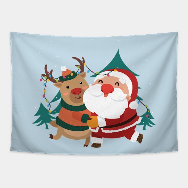 Santa Animal Tapestry by Mako Design 