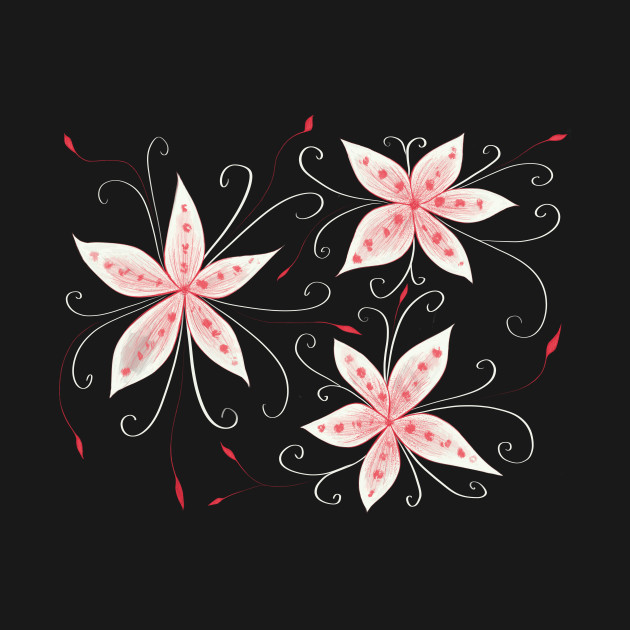 Discover Beautiful Flowers In Red And White - Flowers - T-Shirt