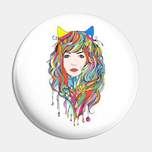 colorful girl Pin