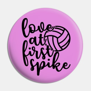 Love At First Spike Volleyball Pin