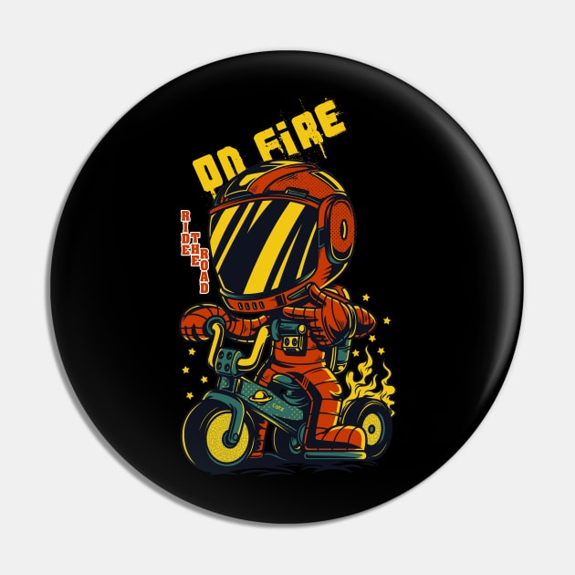 Retro Biker Art: Vintage Motorcycle Rider Design Pin by diegotorres